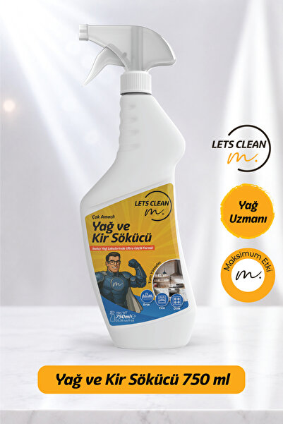 letsClean Ultra Güçlü Yağ ve Kir Sökücü Sprey Mutfak Ocak Fırın Temizleyici -...