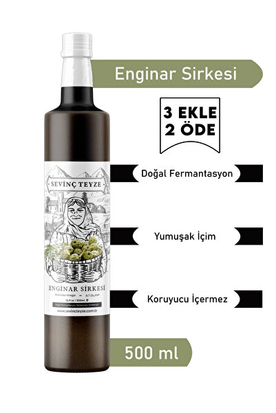 Organik Teyze Sevinç Teyze Doğal Fermantasyon Enginar Sirkesi 500ml - Katkısı...