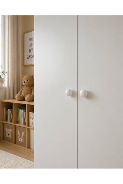 TURUNÇ AKSESUAR White Ball Handle - Diameter 5 cm Baby Kids Teen Room Handles Cabinet Drawer Furniture Handle