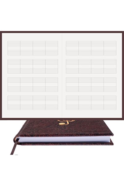 BİDEFTER Piano Notepad (WITHOUT KEY, CUT STRIPES) 100% Handmade, Hand Stitche...