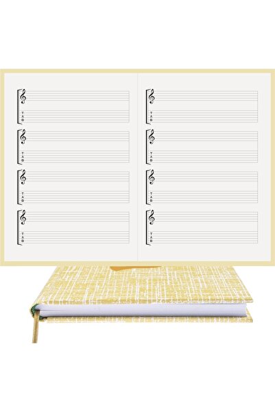 BİDEFTER Guitar Notepad (LEFT AND TAB KEYED) 100% Handmade, Hand Stitched (TH...