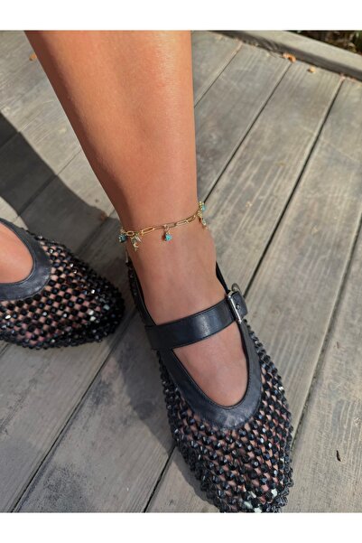 Tuysa Jewelry Yunus ve Mavi Boncuk Detaylı Halhal