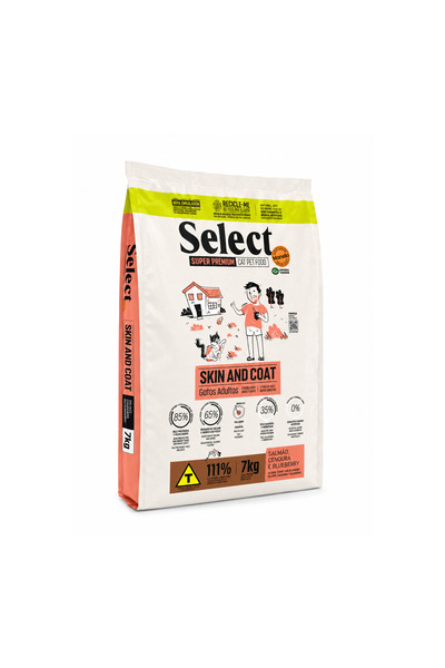 SELECT Skin and Coat Adult Dry Cat Food Salmon Carrot & Blueberry Flavor Omeg...