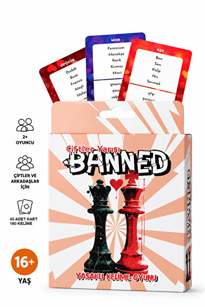 Luxmon Banned Yasaklı Kelime Oyunu Çiftler Yarışı 45 Kart - 180 Kelime