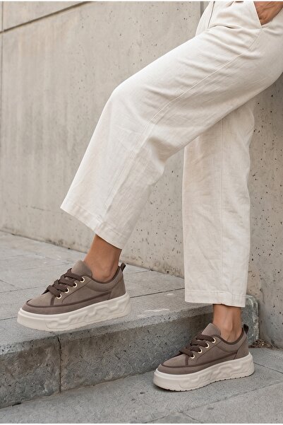 Marjin Damen-Sneaker mit hoher, dicker, gemusterter, ultraleichter Sohle und ...