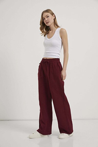 Arma Life Armalife 7604 Beli Elastic Detail Lace-Up Muslin Women's Pants