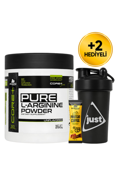 Mustang Nutrition Core+ Pure L-Arginine Powder 250 Gr L-Arjinin 50 Servis + S...