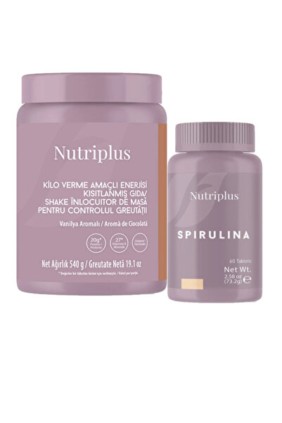 Farmasi Set pentru ingrasat NUTRIPLUS, Shake cu ciocolata 520 g si Spirulina ...