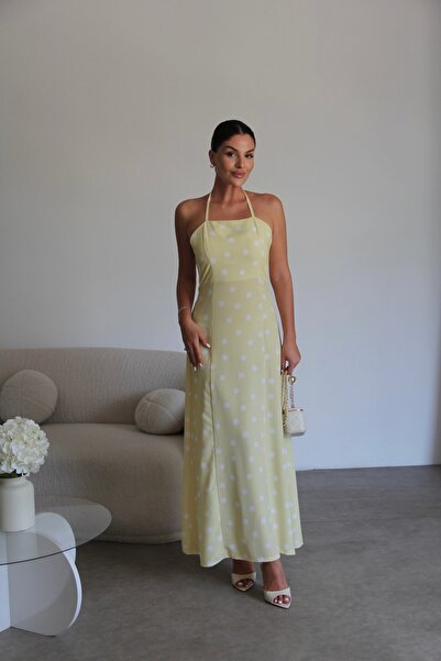Julidress Neck Tie Midi Length Polka Dot Dress