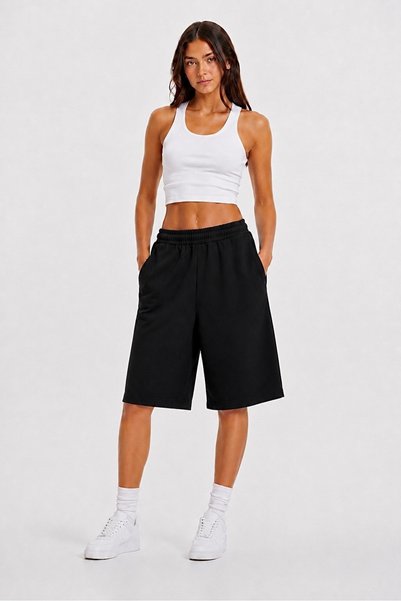 Fer Valiant Women's Baggy Star Rhinestone Star Stone Printed Shorts