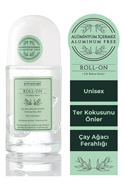 prof saracoğlu Çay Ağacı Yağı Özlü Ter Kokusu Önleyici Roll-on Deodorant 50 ml (UNİSEX) Alüminyum İçermez