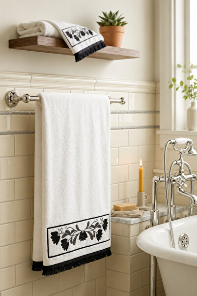 Bella Home Towel 50 cm X 90 cm - 100% Cotton - Embroidered