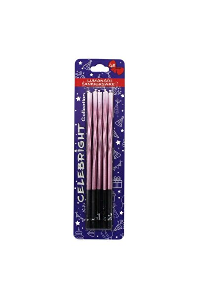 BM GİFT DESİGN Set 5 lumânări tort roz prăfuit Celebright 14.5cm