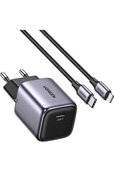 Ugreen CD318 Nexode mini, USB-C, PD3.0, QC4.0, GaN, încărcător 20W (Gri)