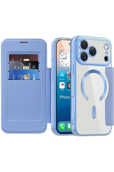 Techsuit Husa pentru iPhone 17 Pro - SmartMag Book Case - Light Blue