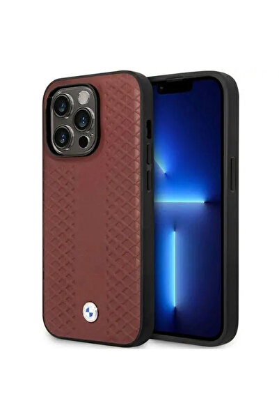 BMW Husă BMHCP14X22RFGR iPhone 14 Pro Max 6.7 "   Piele bordo cu model r...