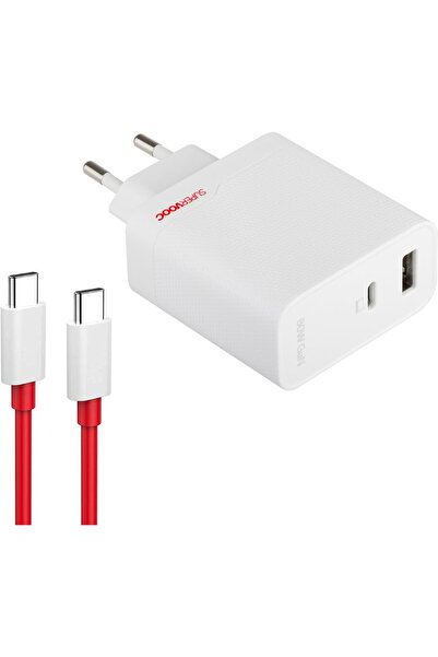 Oneplus Încărcător dual SuperVOOC GaN USB-A/USB-C 80W Alb