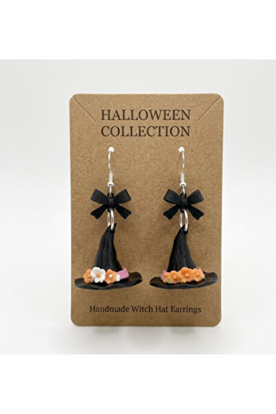 Kanem3D Witch Hat Earrings - Special Design Bowknot Floral Gothic Dangle Earr...
