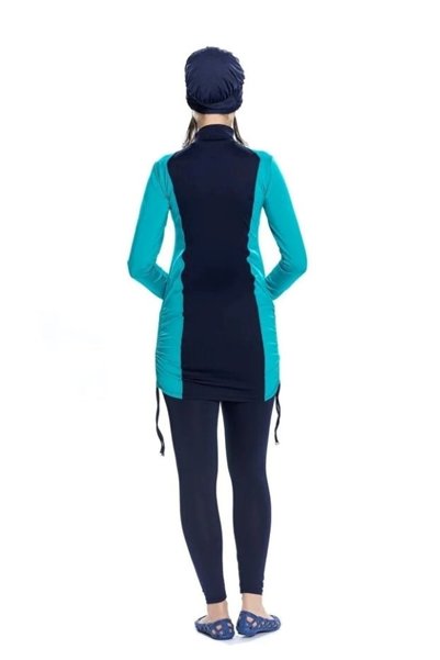Starinci Mayo Lycra Full Covered Swimsuit Anthracite Turquoise Garnished