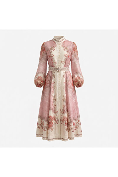 Mazelf Baby&Kids Wear Zmr Detailed Vintage Garden Belted Dress
