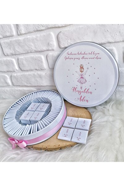 Sweet Story 100 Adet Peri Kızı Temalı İsme Özel Hoşgeldin Kız Bebek Hediyelik...