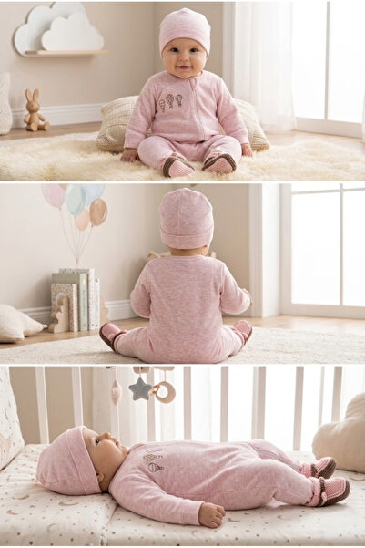 meyastore Baby Romper with Balloon Embroidery