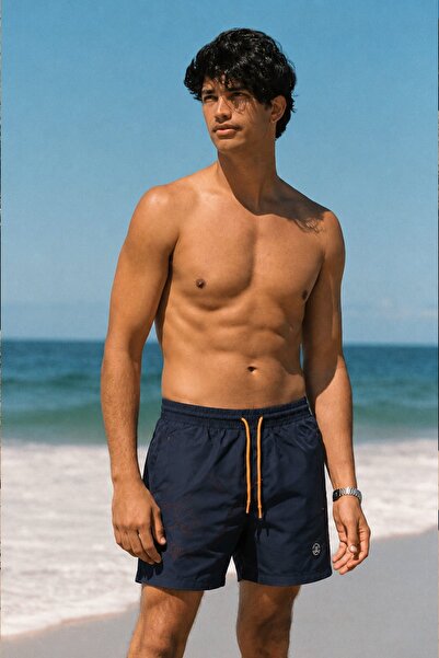 Madmext Λεπτομερές σορτς για το εθνόσημο Navy Blue Sea 2944