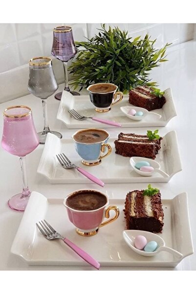 Colorful Coffee Side Glass Water Glass  Dowry Set for 6 People, Gift Set