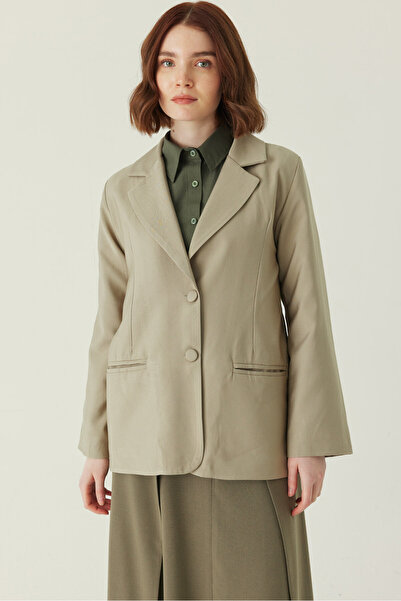 ZÜLAYS Tensel Blazer Ceket Soft Haki