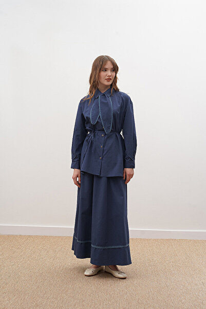 ZÜLAYS Scarf Skirt Set Navy Blue