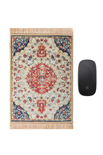 Bursa İpek Small Carpet Cream Decorative Mousepad