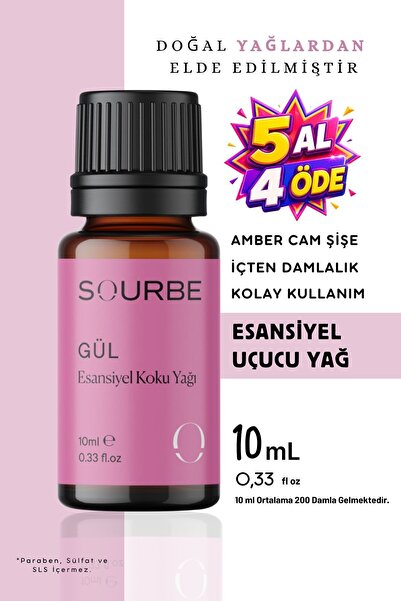 SOURBE Gül Esansiyel Uçucu Koku Yağı Buhurdanlık Yağı Ortam Oda Kokusu Difüzö...