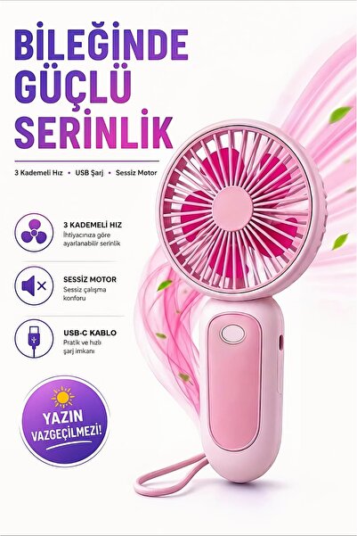 Kensa Bilek Askılı Şarjlı Taşınabilir El Fanı – Mini Vantilatör
