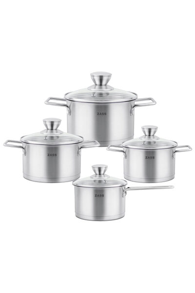 Zass Set de oale din oțel inoxidabil cu capac Zass Gourmet ZG-SCS 03 Argintiu