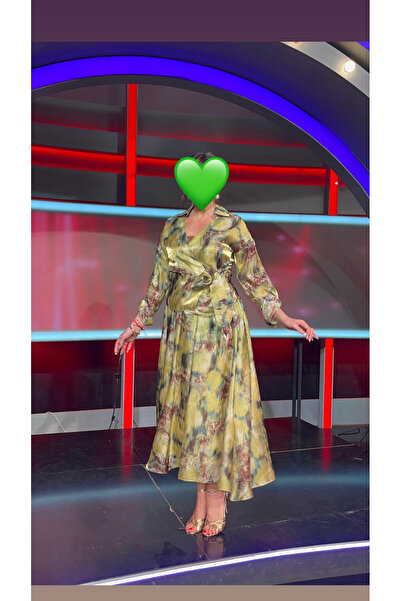 Fii Style Fashion Yeşil saten gömlek