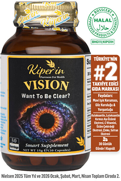 Kiperin Vision | Göz & Net Görüş | Çinko, Selenyum, Astaksantin, Lutein, Safr...