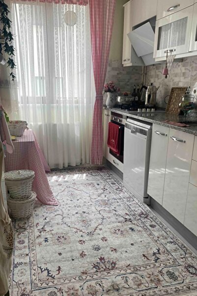 VOPTEKS Renkli Halı Mutfak Halısı Makinede Yıkanabilir Halı Kaymaz Taban Halı