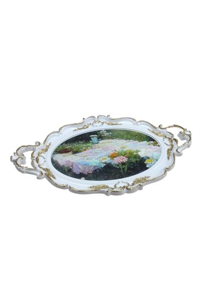 Zucci Home Hürrem Lüx White Iml Tray - Garden
