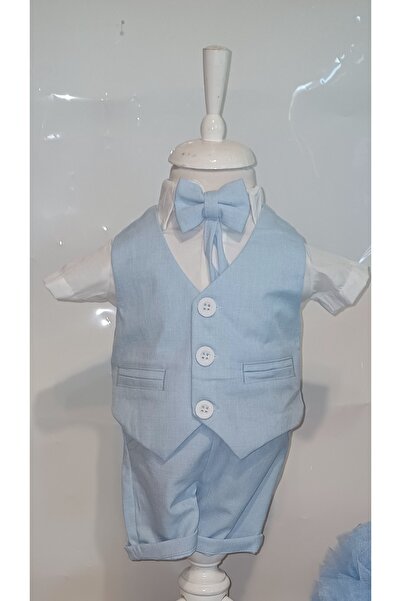 OEM Costum elegant de vara din in pentru bebe cu vesta