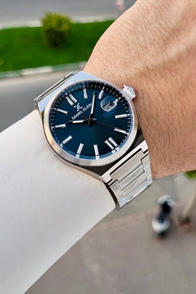 Daniel Klein Men's Wristwatch with Blue Dial and Gray Strap, Same as Pictured