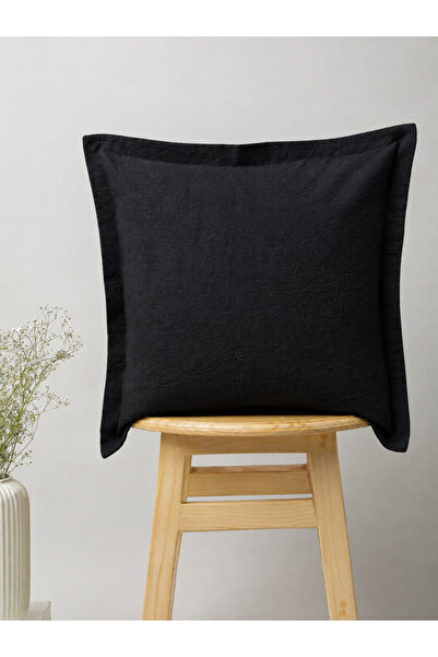 tab-linnn Tera Cotton Linen Square Throw Pillow Cover-Rustic, Hand-Stitched, ...