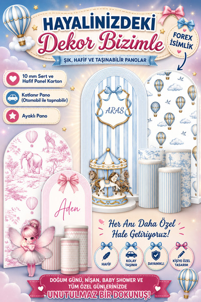 BekTek Kişiye Özel İsimlik Ayaklı Karşılama Panosu | Baby Shower, Doğum Günü,...