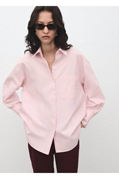 MANGO Woman Hemd mit weit geschnittener Tasche