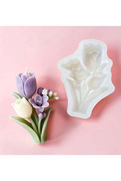 HogART Design Küçük Lale Demeti ( Model 2 ) Kokulu Taş Mum Sabun & Epoksi Sil...