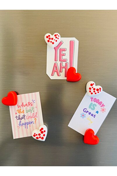 Gamy Crafts Magnet - Buzdolabı Magneti - Buzdolabı Süsü - 6’lı Kalpli Magnet ...