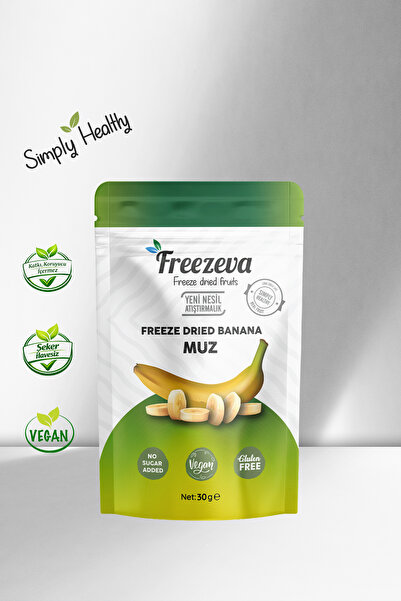 Freezeva Dondurularak Kurutulmuş Muz 30 gr - Freeze Dried Muz Kuru Meyve Cipsi
