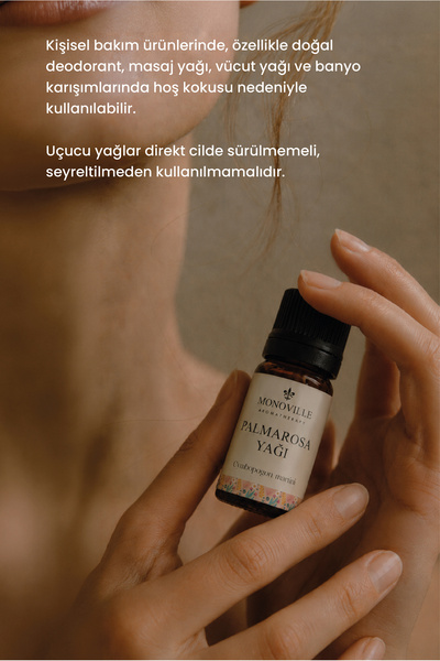 Monoville Palmarosa Uçucu Yağı 10 ml Saf ve Doğal (Palmarosa Essential Oil)