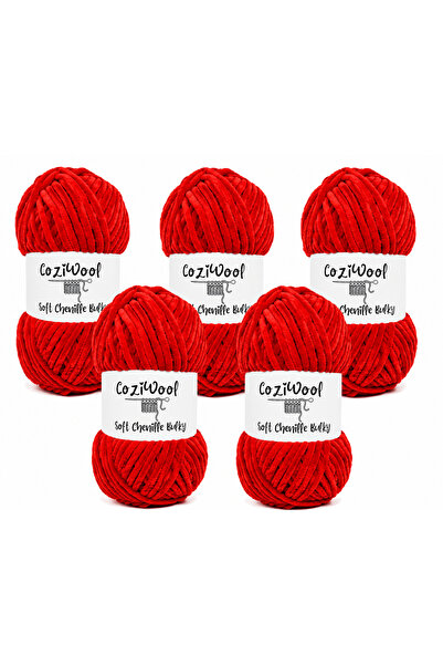 Coziwool Kadife El Örgü İpliği Soft Chenille Bulky 5'li paket, 5X100 Gr. 120 ...