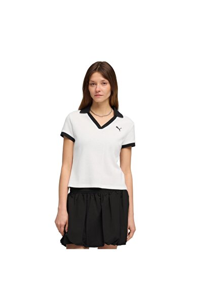 Puma 635395-02 Wardrobe Ess Polo Γυναικείο T-Shirt Λευκό