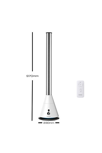 Luxeva Nexa White Slim Tower Bladeless (Pervanesiz) Turboşarj Soğutucu Vantil...